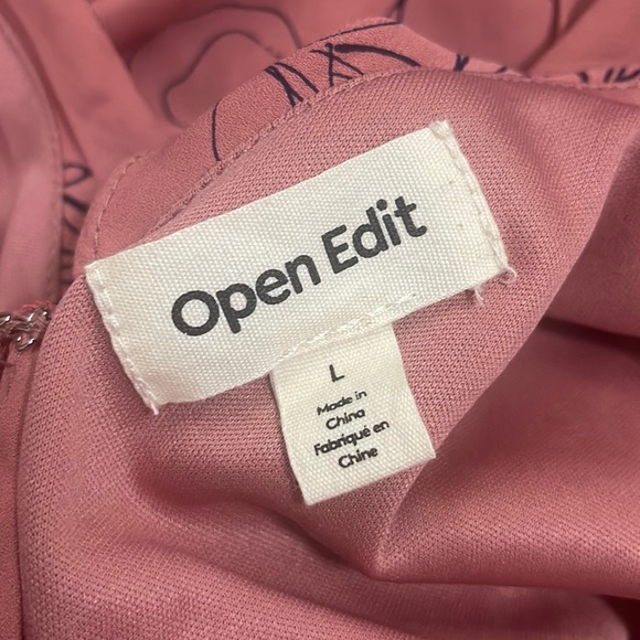 OPEN EDIT pink floral Cutout Long Sleeve Minidress size Large NWT - Picture 7 of 14